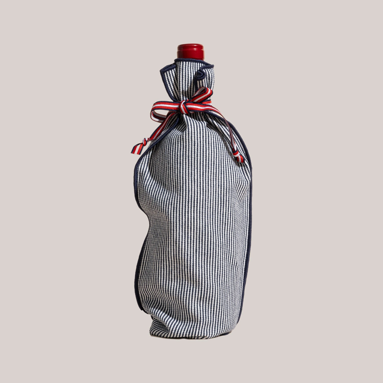 Indigo Stripe Bottle Bag