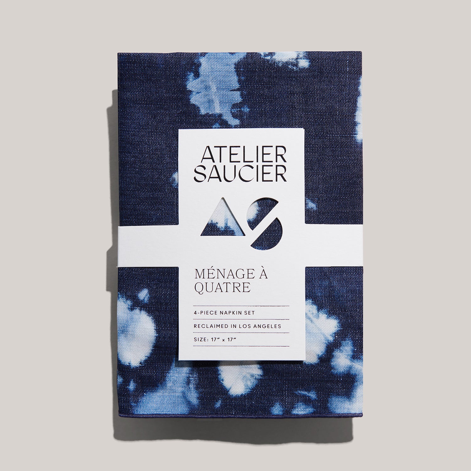 Tie-dye Denim Linen Napkins | Set of 4 NAPKINS ATELIER SAUCIER - Atelier Saucier