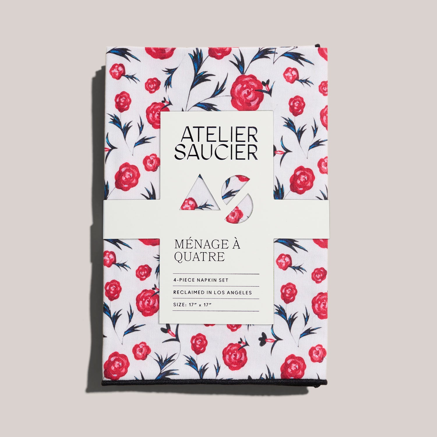 Rose Rouge Napkins | Set of 4 NAPKINS ATELIER SAUCIER - Atelier Saucier