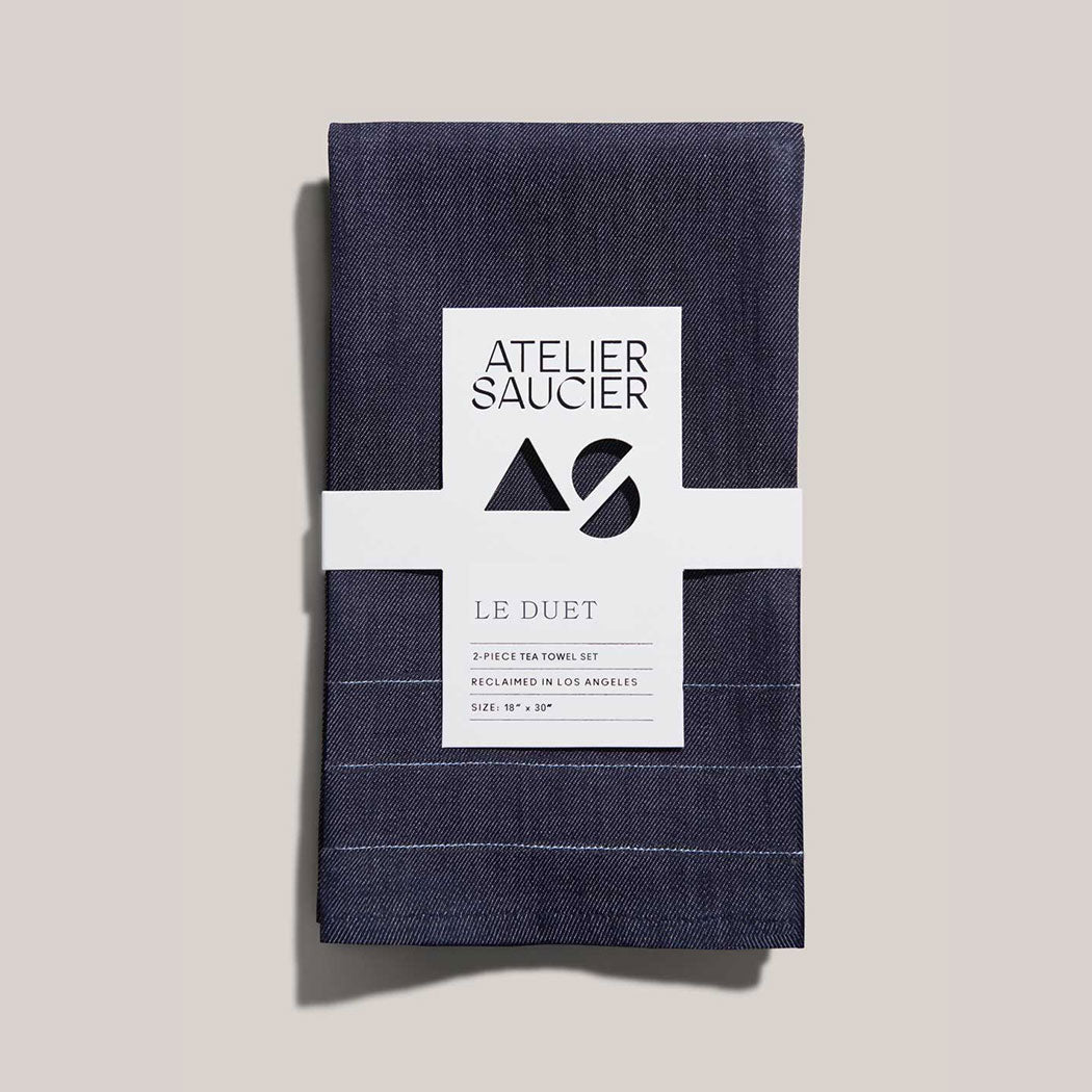 Signature Denim Tea Towels | Set of 2 TEA TOWELS ATELIER SAUCIER - Atelier Saucier
