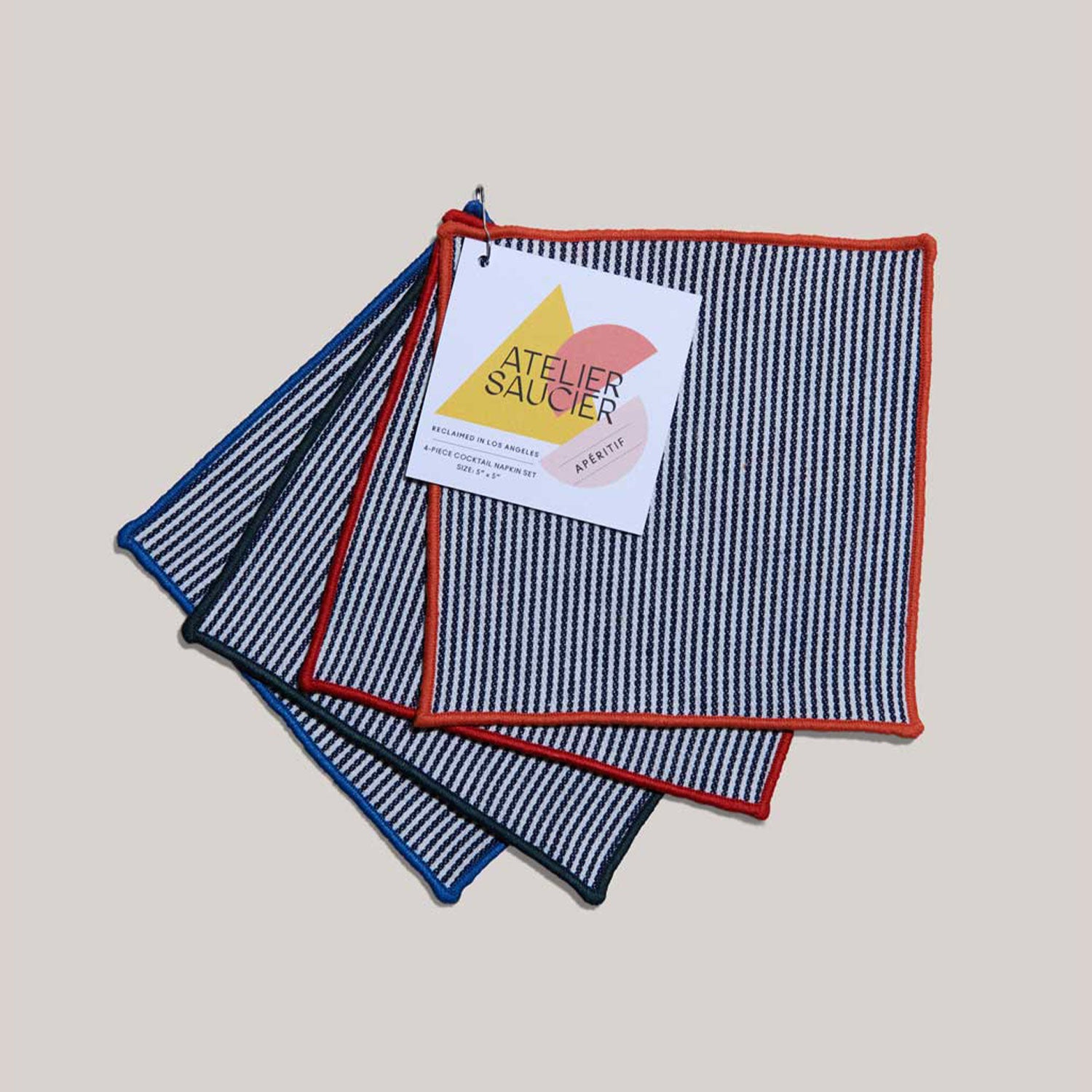 Americana Stripe Cocktail Napkins | Set of 4