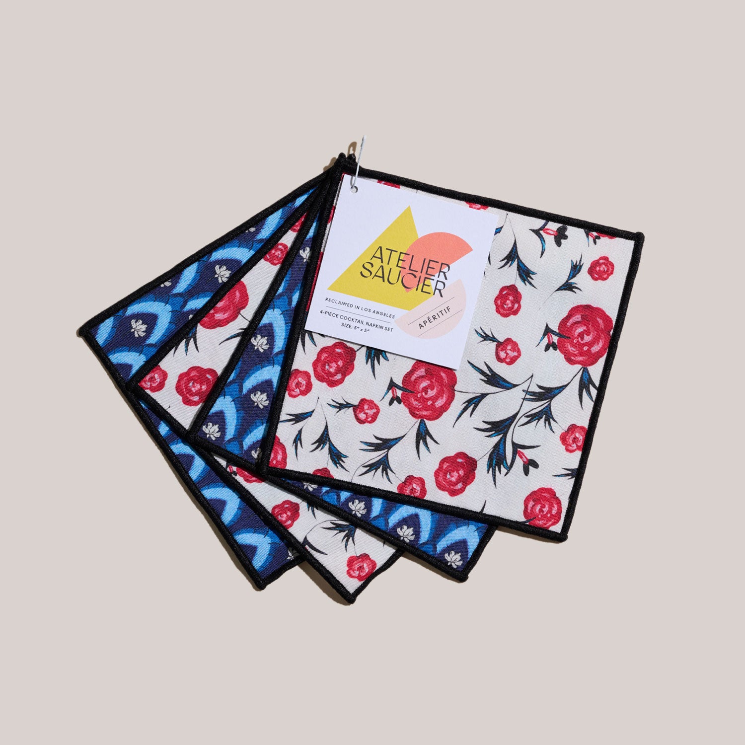 Le Bouquet Cocktail Napkins | Set of 4 COCKTAIL NAPKINS ATELIER SAUCIER - Atelier Saucier