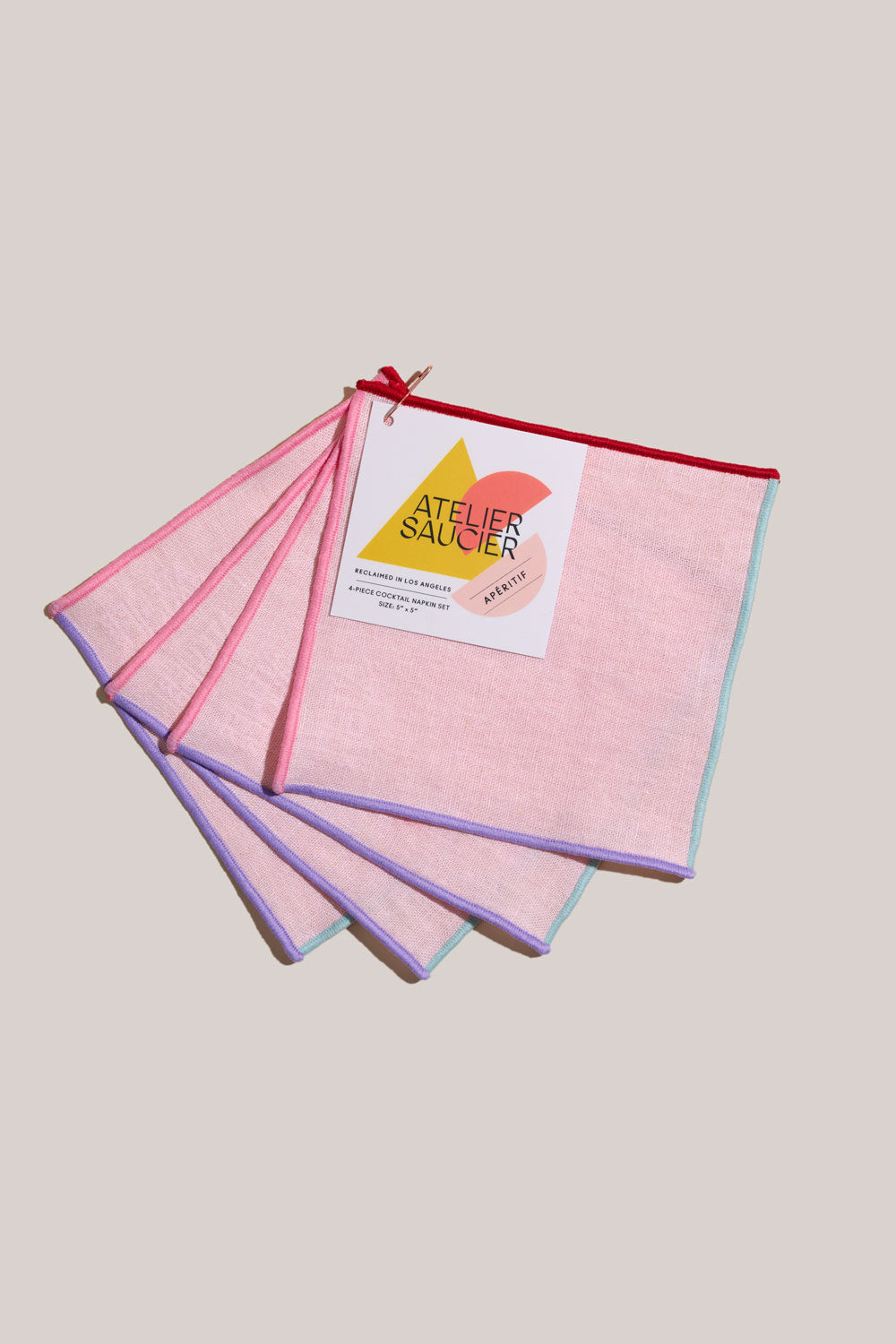 Candy Crush Linen Cocktail Napkins | Set of 4 COCKTAIL NAPKINS ATELIER SAUCIER - Atelier Saucier