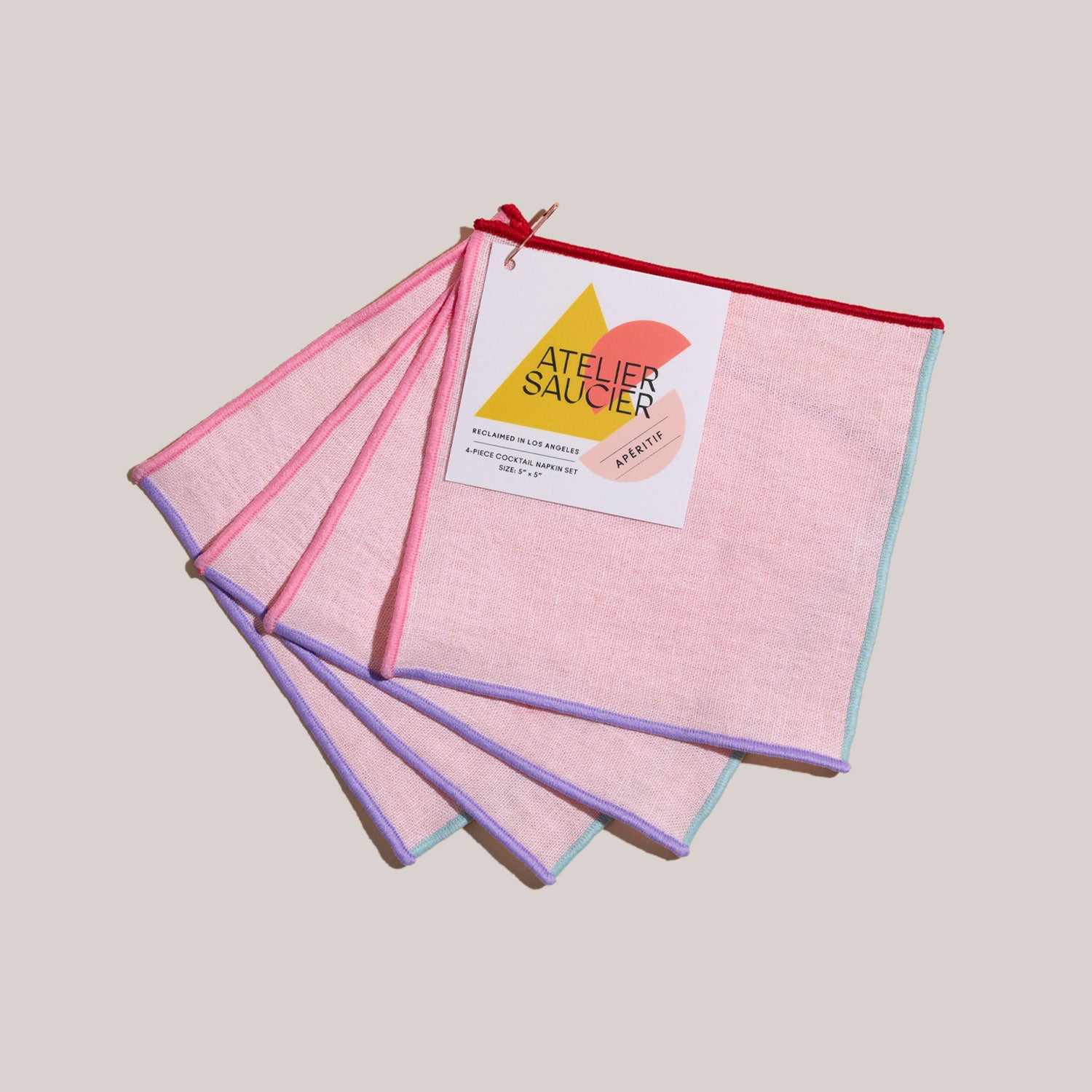 Candy Crush Linen Cocktail Napkins | Set of 4 COCKTAIL NAPKINS ATELIER SAUCIER - Atelier Saucier