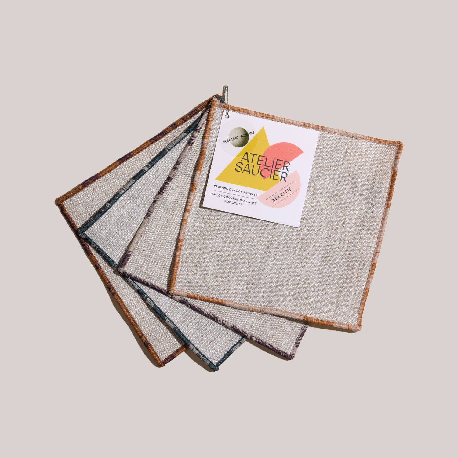 Electric Bowery x ATELIER SAUCIER Cocktail Napkins | Set of 4 COCKTAIL NAPKINS ATELIER SAUCIER - Atelier Saucier