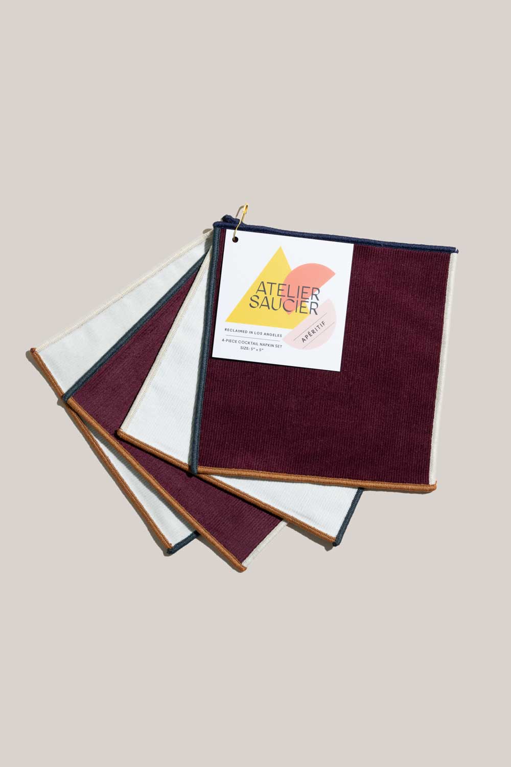 Clubhouse Cocktail Napkins | Set of 4 COCKTAIL NAPKINS ATELIER SAUCIER - Atelier Saucier