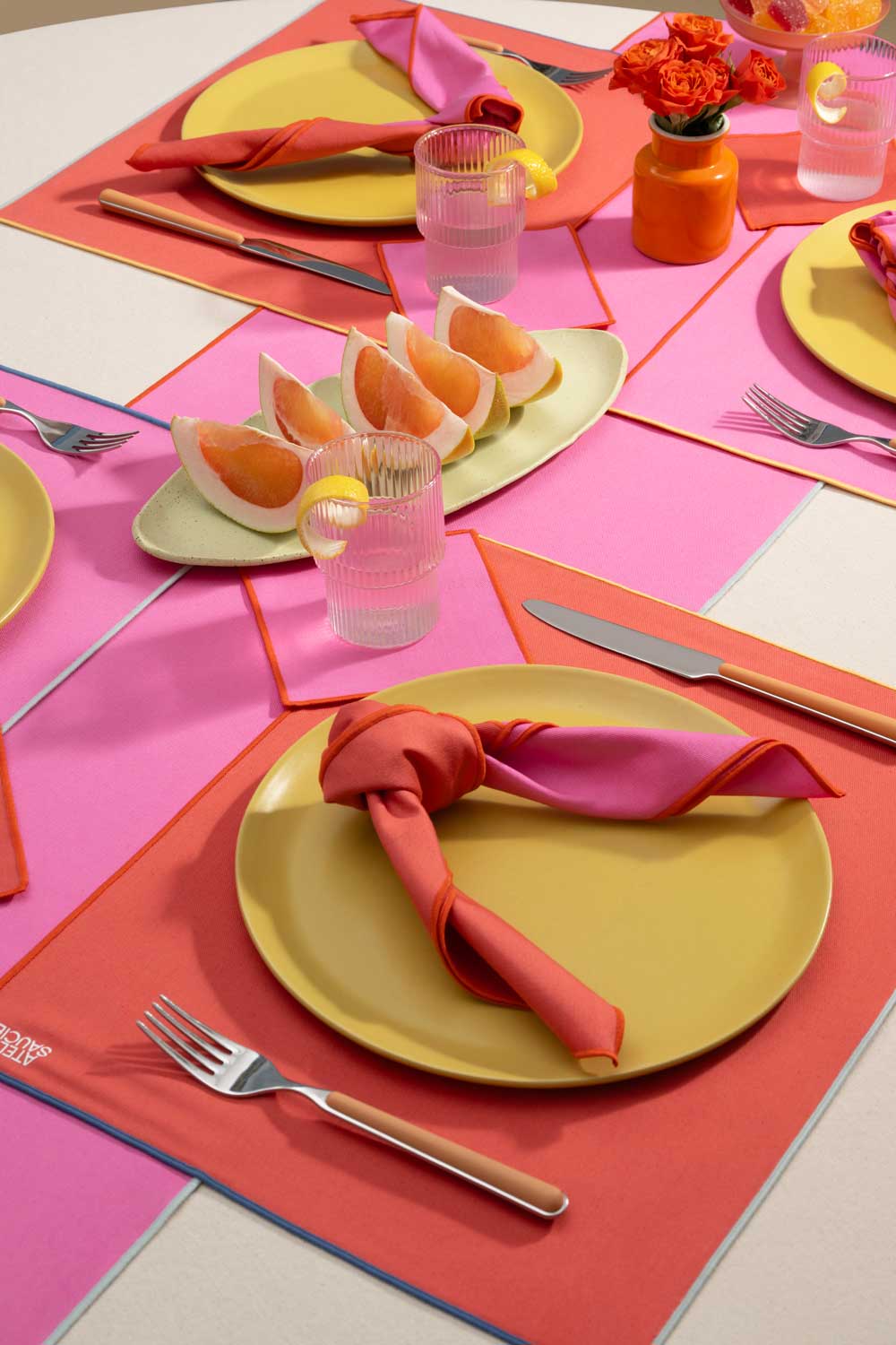 Lollipop Twill Table Runner TABLE RUNNERS ATELIER SAUCIER - Atelier Saucier
