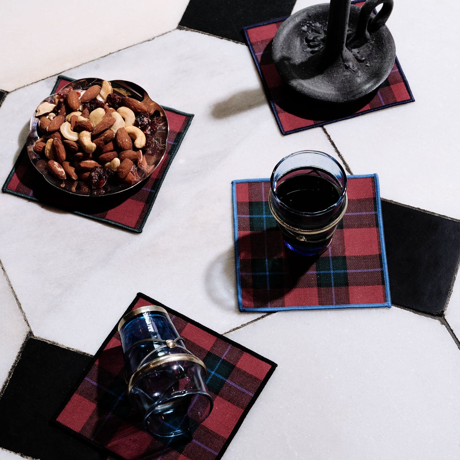 Jubilee Plaid Cocktail Napkins | Set of 4 COCKTAIL NAPKINS ATELIER SAUCIER - Atelier Saucier