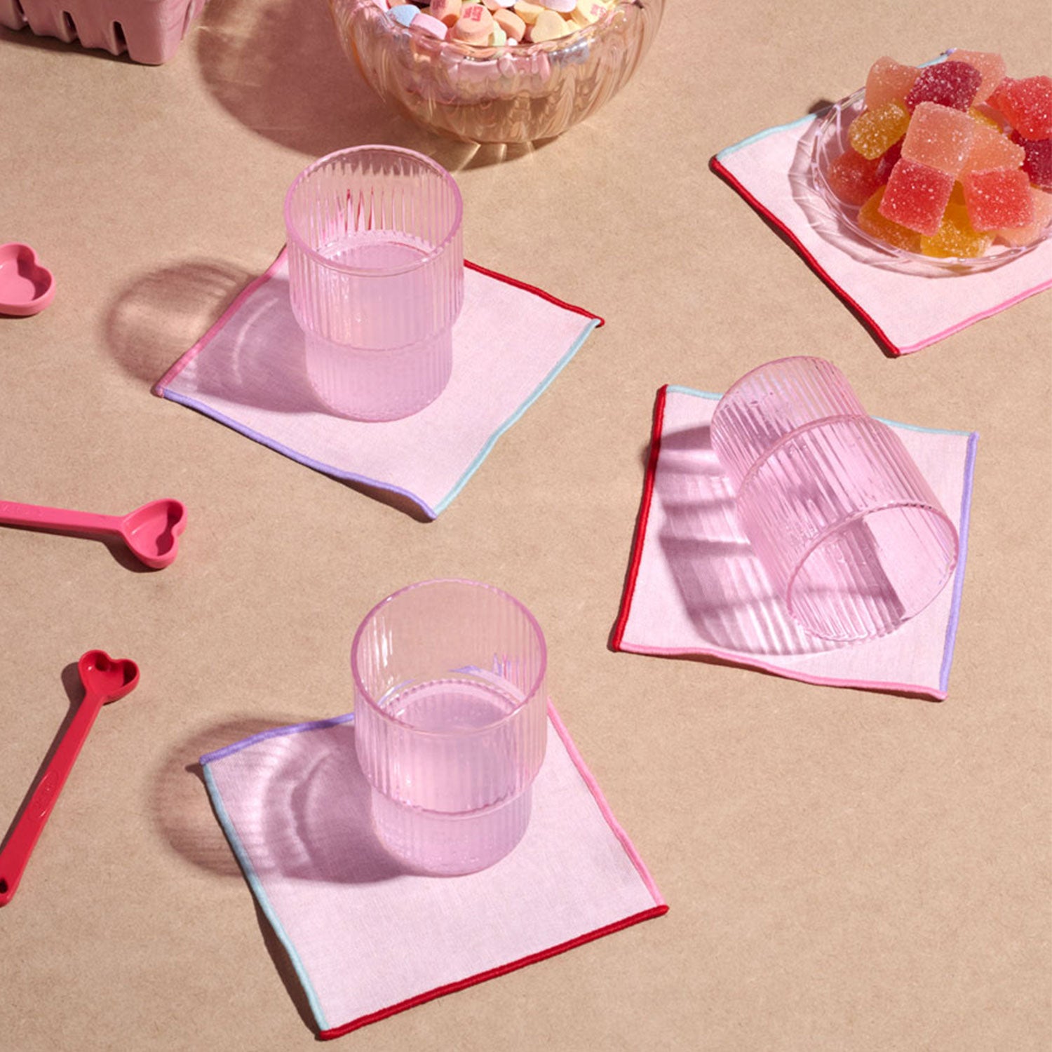 Candy Crush Linen Cocktail Napkins | Set of 4 COCKTAIL NAPKINS ATELIER SAUCIER - Atelier Saucier