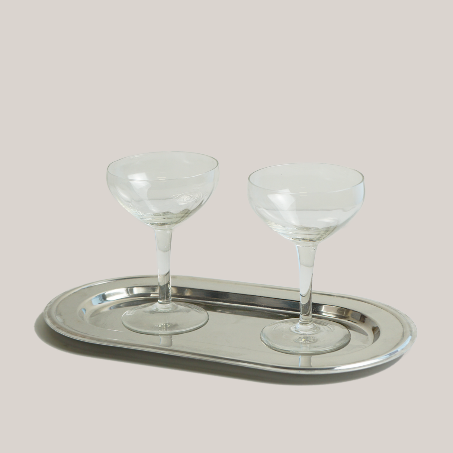 Silver-Plated Oval Tray Serving Platters ATELIER SAUCIER - Atelier Saucier