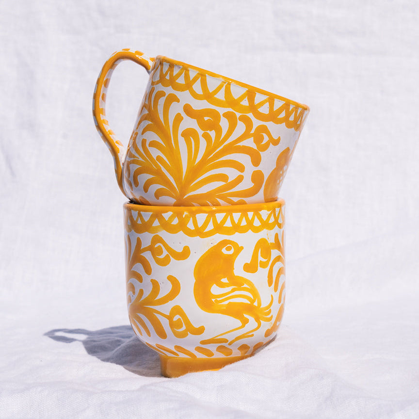 Hand-Painted Mug | Yellow Drinkware Pomelo Casa - Atelier Saucier