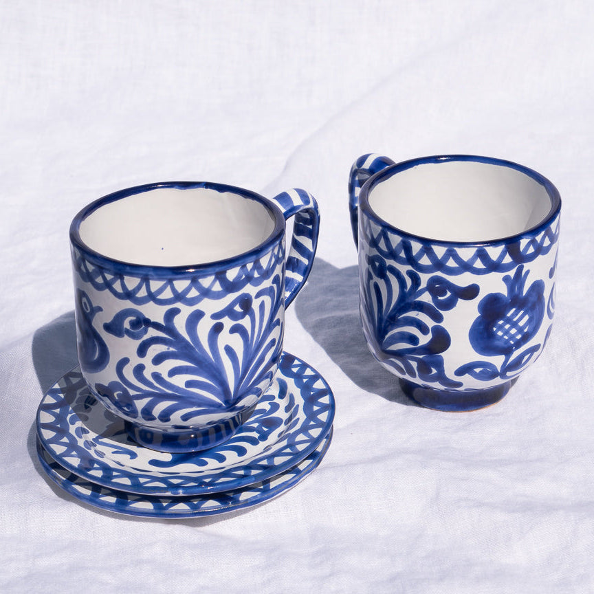 Hand-Painted Mug | Traditional Blue Drinkware Pomelo Casa - Atelier Saucier