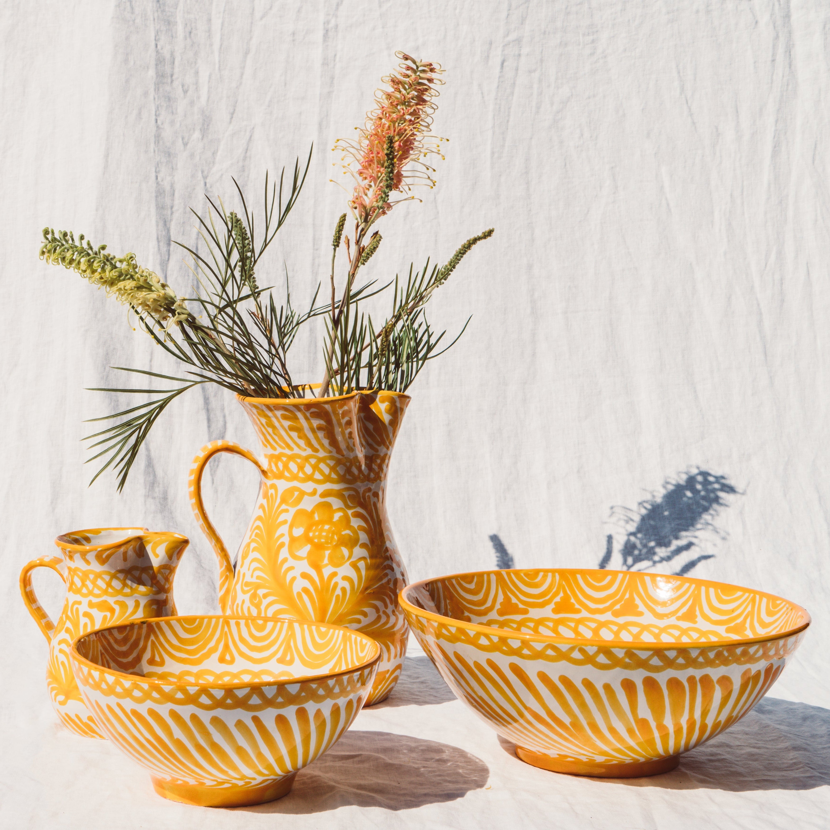 Medium Hand-Painted Bowl | Yellow Bowls Pomelo Casa - Atelier Saucier