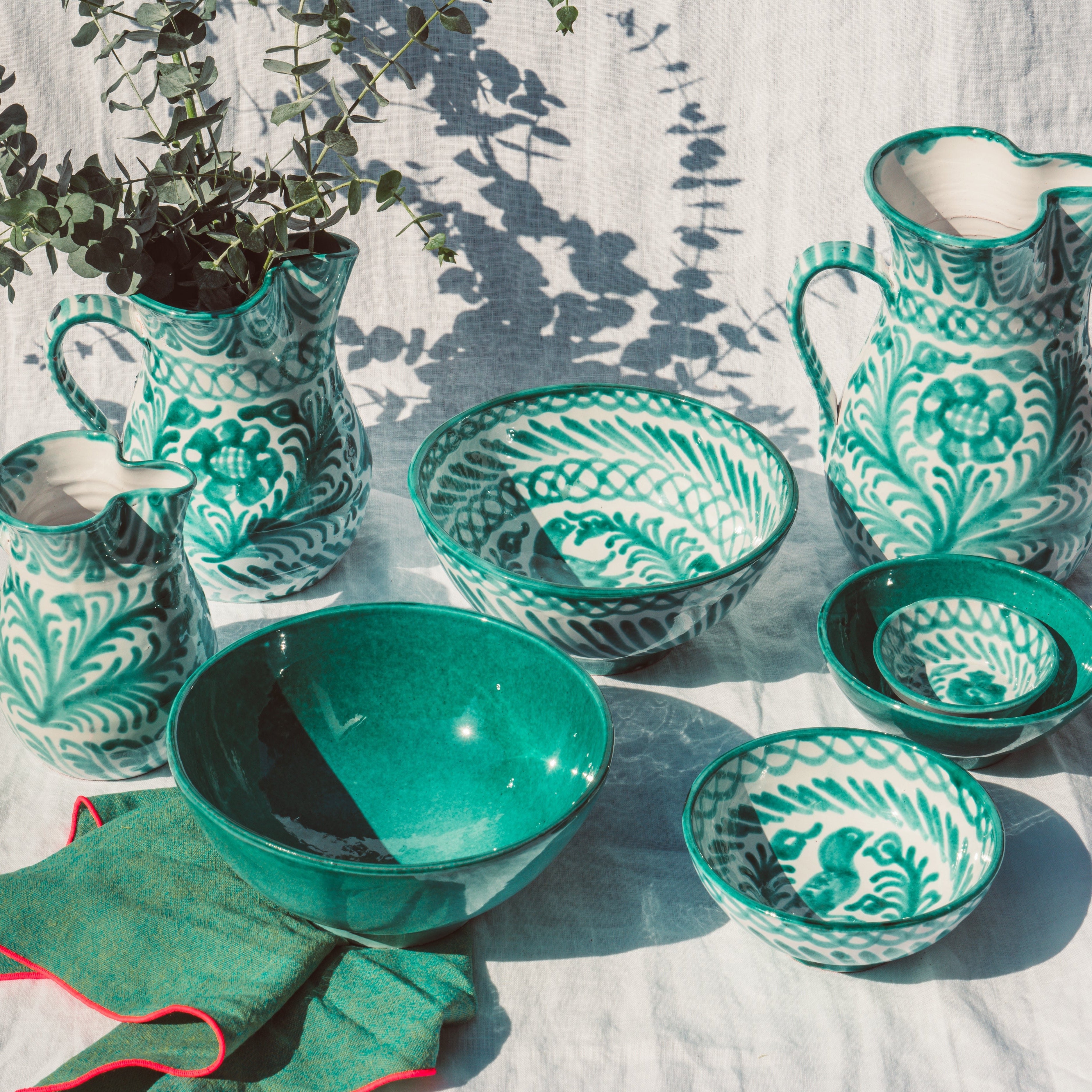 Medium Hand-Painted Bowl | Granada Green ACCESSORIE Pomelo Casa - Atelier Saucier