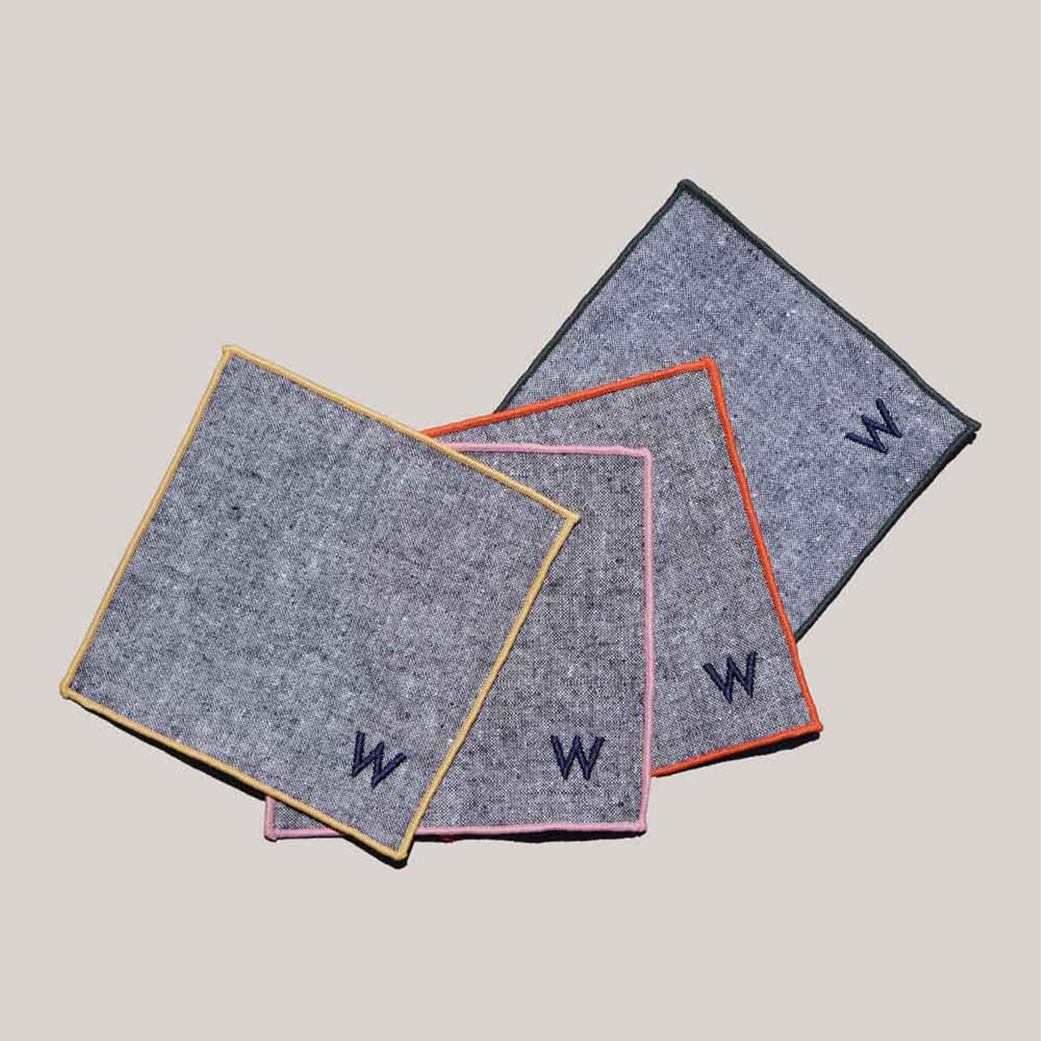 Cocktail Napkin Monogramming | Set of 12 COCKTAIL NAPKINS ATELIER SAUCIER - Atelier Saucier