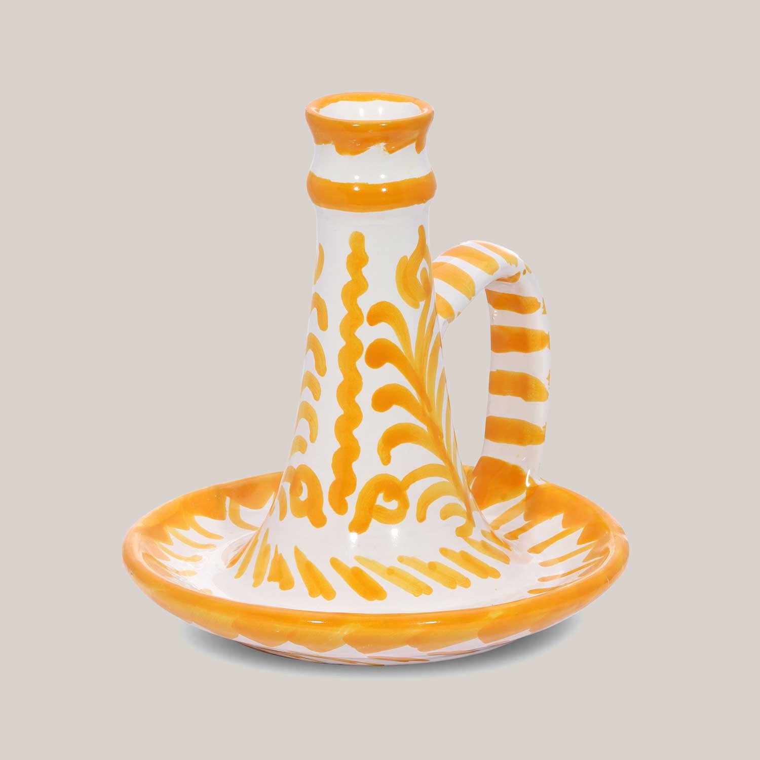 Hand-Painted Candlestick | Yellow Candle Holders Pomelo Casa - Atelier Saucier