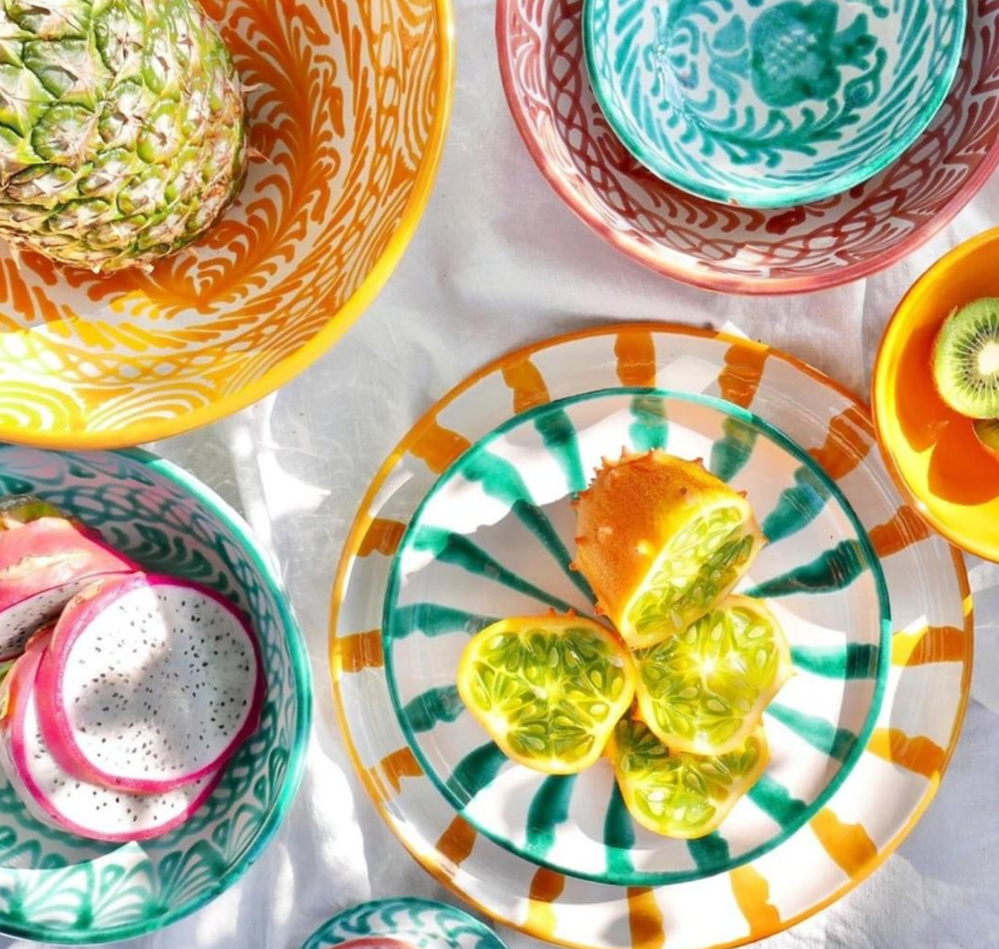 Hand-Painted Salad Plate | Granada Green ACCESSORIE Pomelo Casa - Atelier Saucier