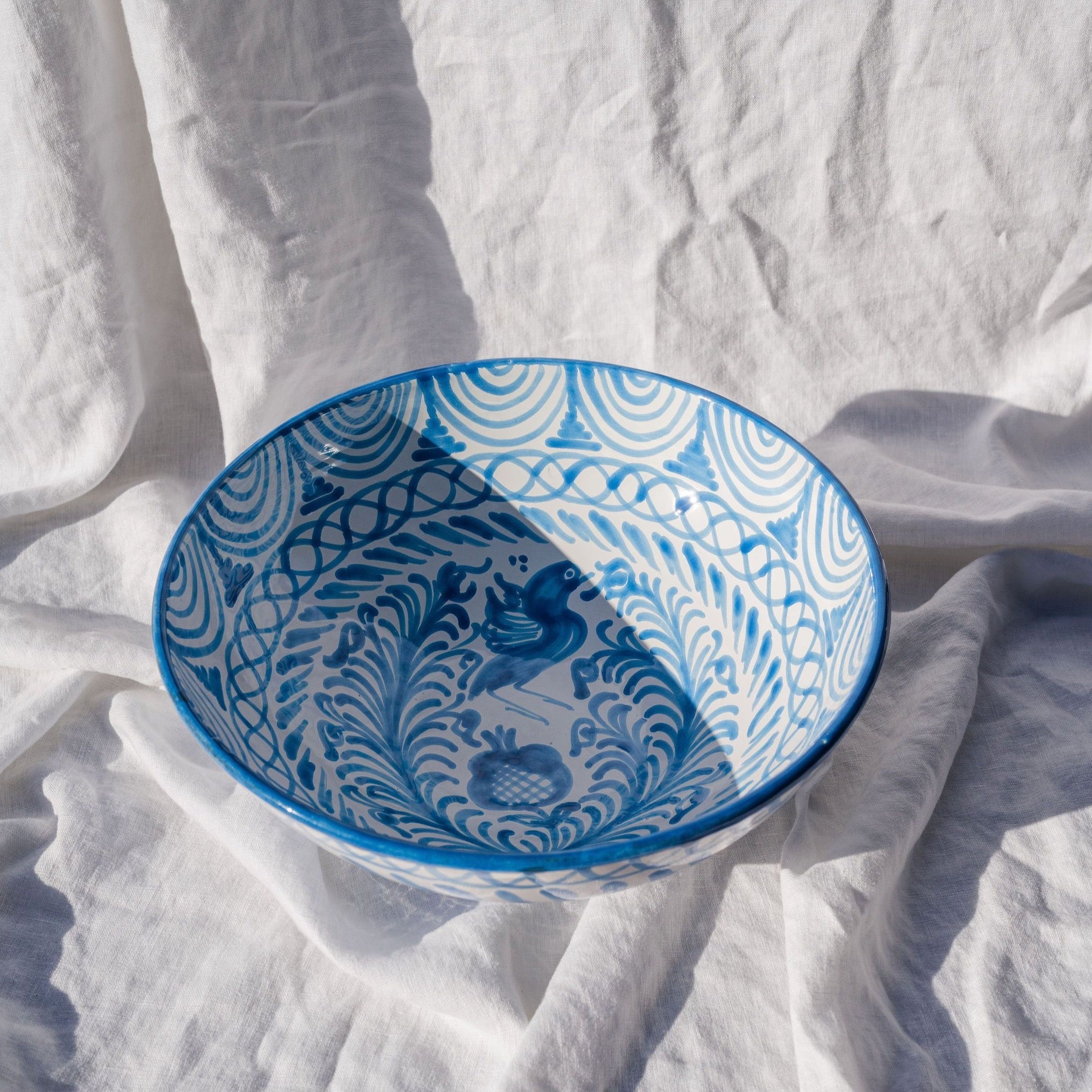 Large Hand-Painted Bowl | Sky Blue Bowls Pomelo Casa - Atelier Saucier