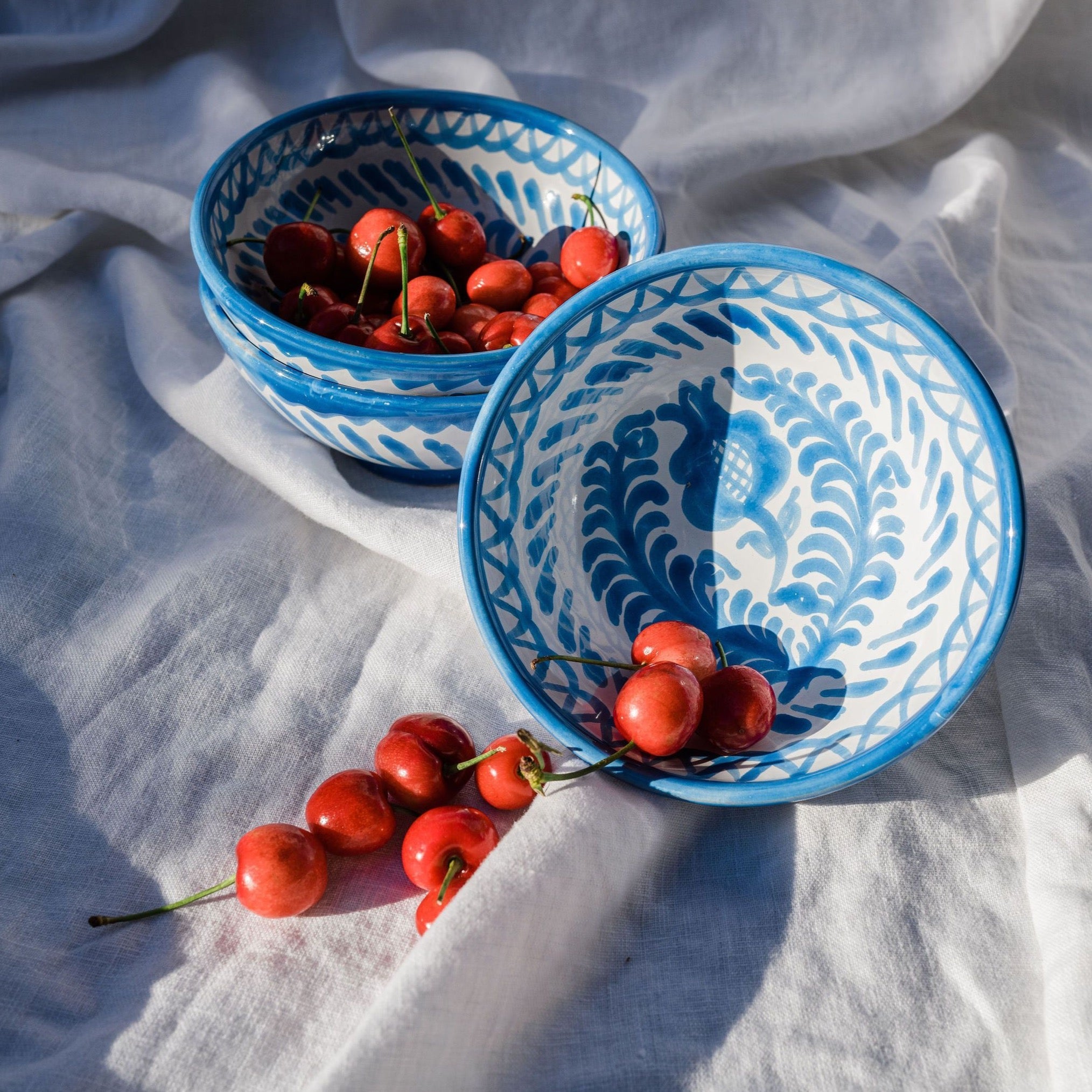 Small Hand-Painted Bowl | Sky Blue Bowls Pomelo Casa - Atelier Saucier