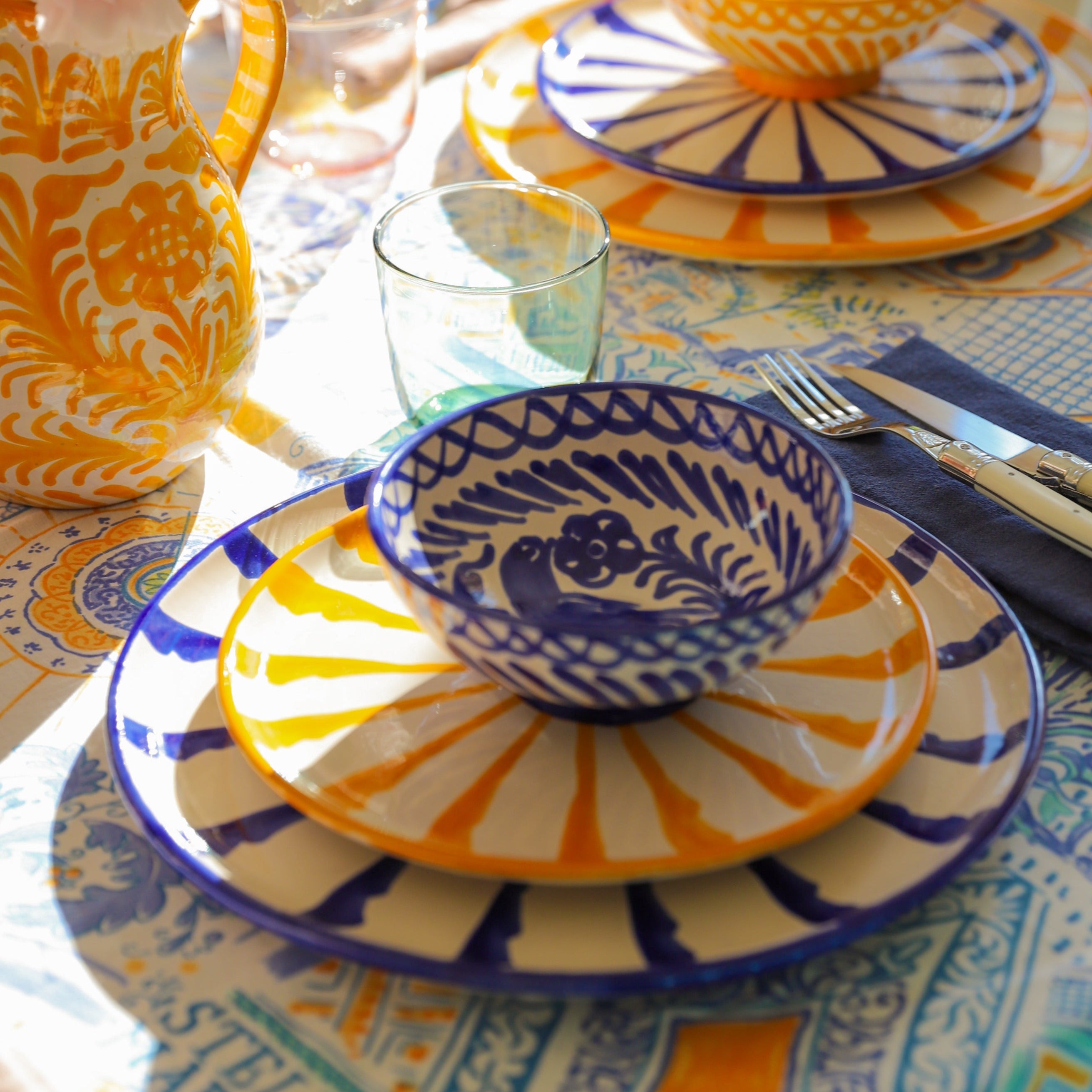 Hand-Painted Salad Plate | Yellow Plates Pomelo Casa - Atelier Saucier