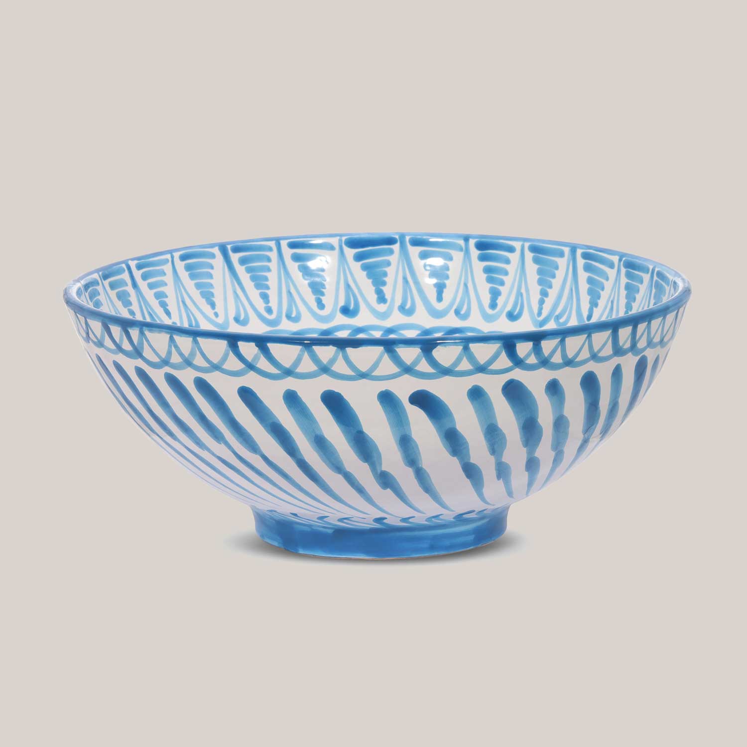 Large Hand-Painted Bowl | Sky Blue Bowls Pomelo Casa - Atelier Saucier