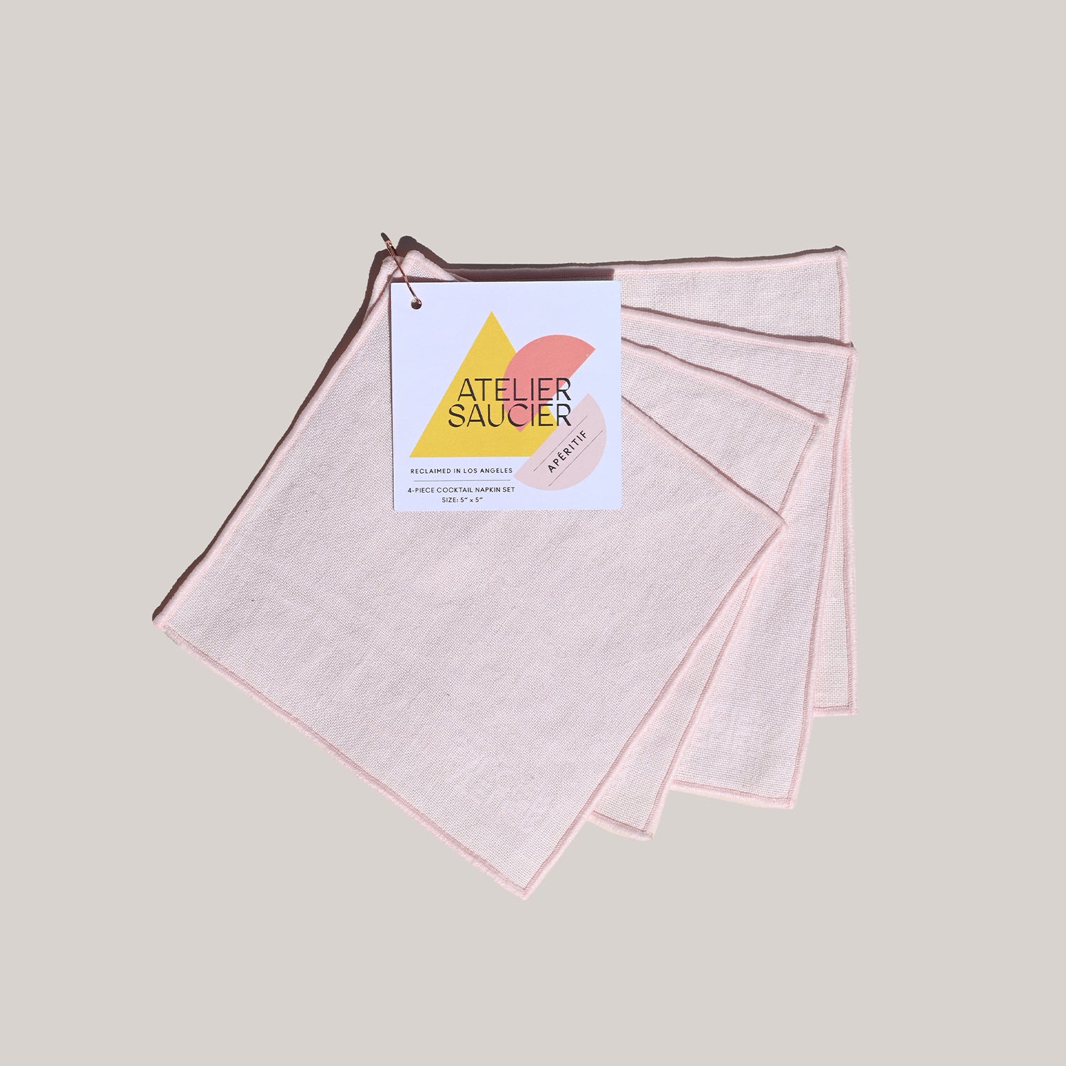 Blush Linen Cocktail Napkins | Set of 4 COCKTAIL NAPKINS ATELIER SAUCIER - Atelier Saucier