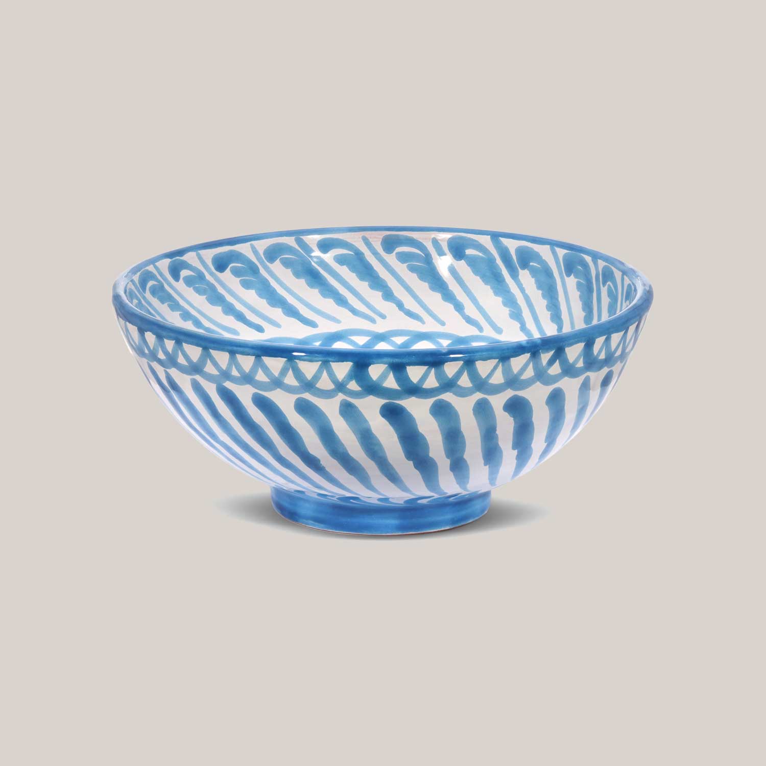 Medium Hand-Painted Bowl | Sky Blue Bowls Pomelo Casa - Atelier Saucier