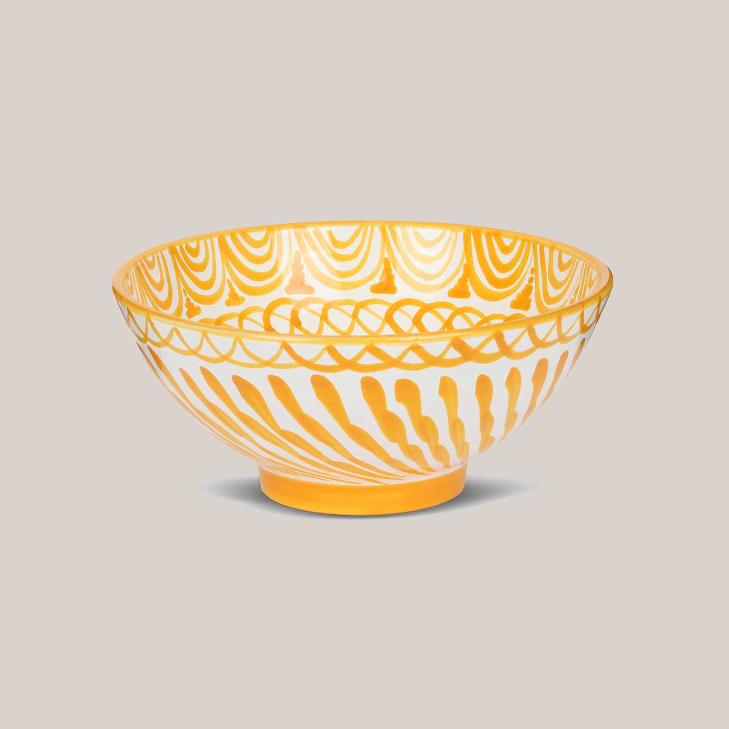 Medium Hand-Painted Bowl | Yellow Bowls Pomelo Casa - Atelier Saucier