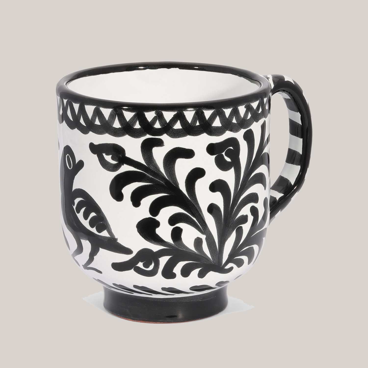 Hand-Painted Mug | Black Drinkware Pomelo Casa - Atelier Saucier