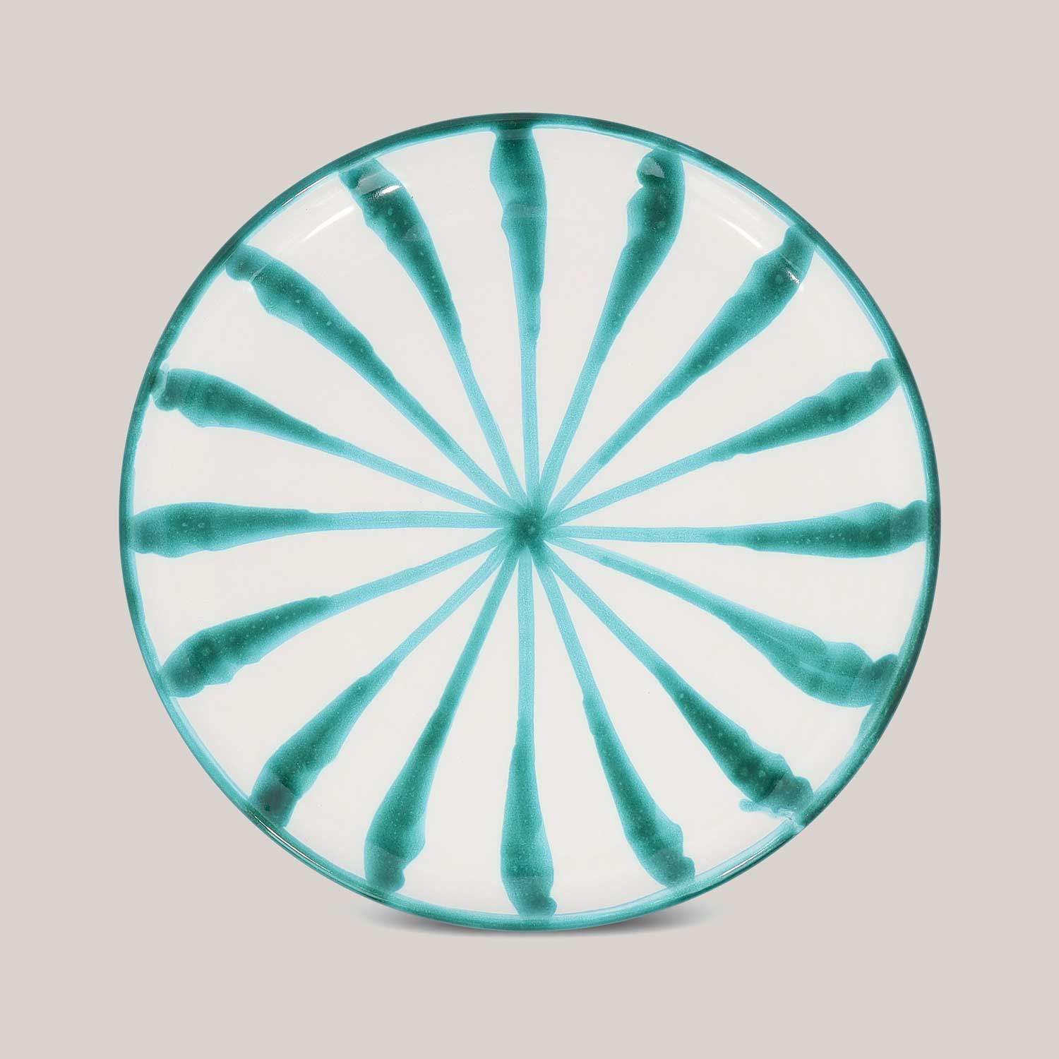 Hand-Painted Salad Plate | Granada Green Plates Pomelo Casa - Atelier Saucier