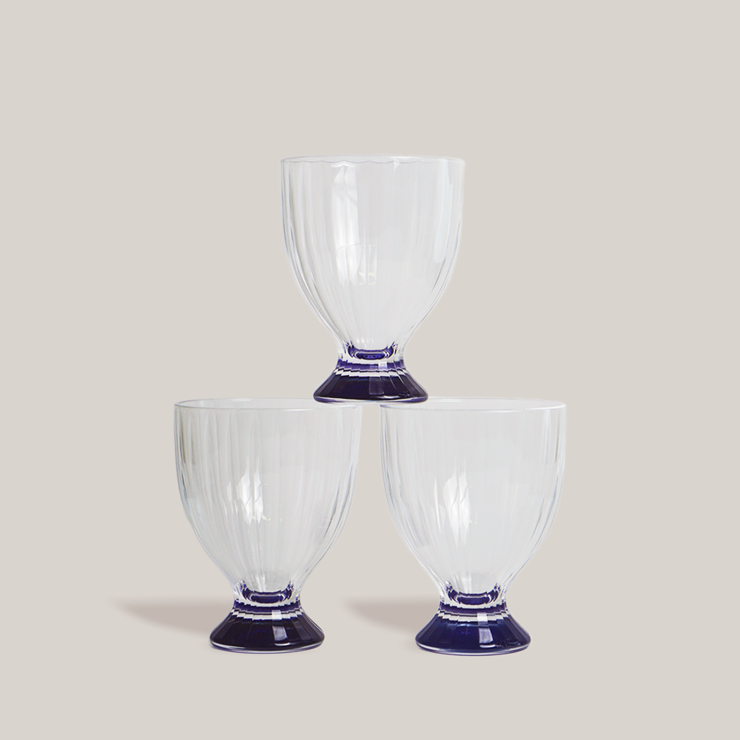 Blue Wine Goblets | Set of 3 Glassware ATELIER SAUCIER - Atelier Saucier