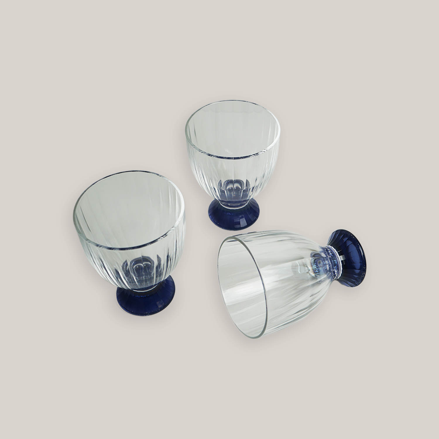 Blue Wine Goblets | Set of 3 Glassware ATELIER SAUCIER - Atelier Saucier