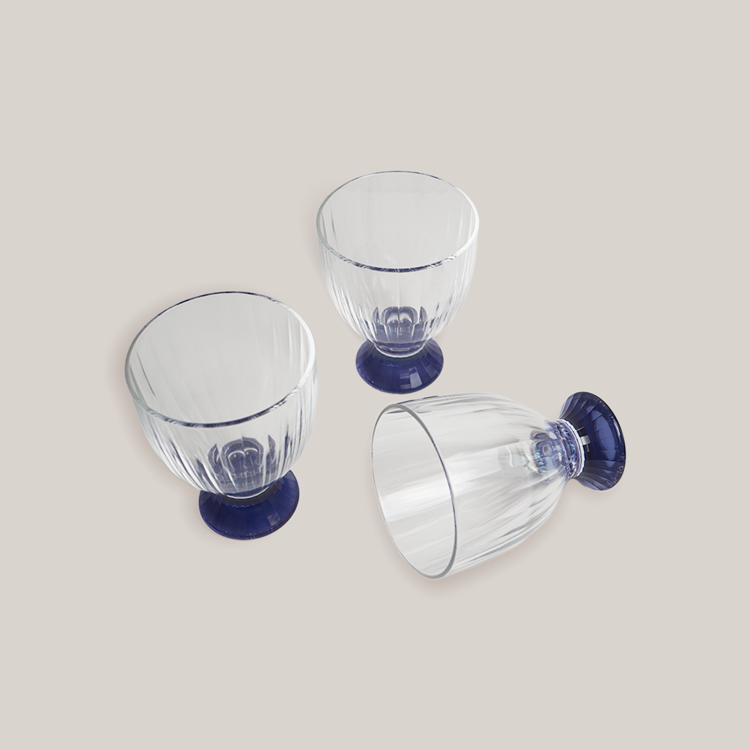 Blue Wine Goblets | Set of 3 Glassware ATELIER SAUCIER - Atelier Saucier