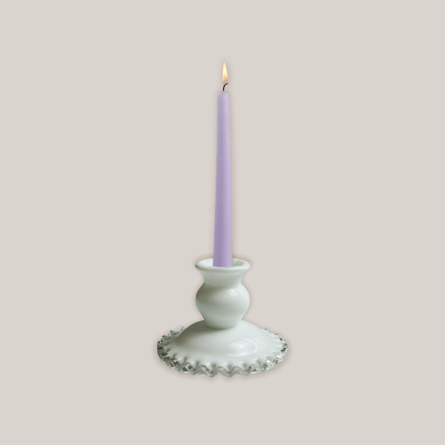 Milk Glass Candle Holder Candle Holders ATELIER SAUCIER - Atelier Saucier