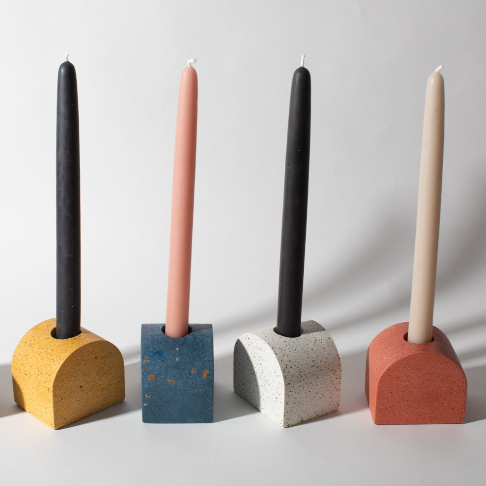 Arch Candlestick Holder | Coral Terrazzo Candle Holders Pretti.Cool - Atelier Saucier